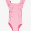 Dopodopo girls Badpak - Strepen - pink Hot
