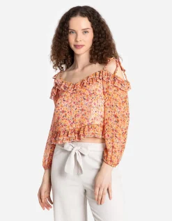 Page One Blouse - Chiffon - roze Best