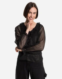Page One Blouse - Chiffon - zwart Online