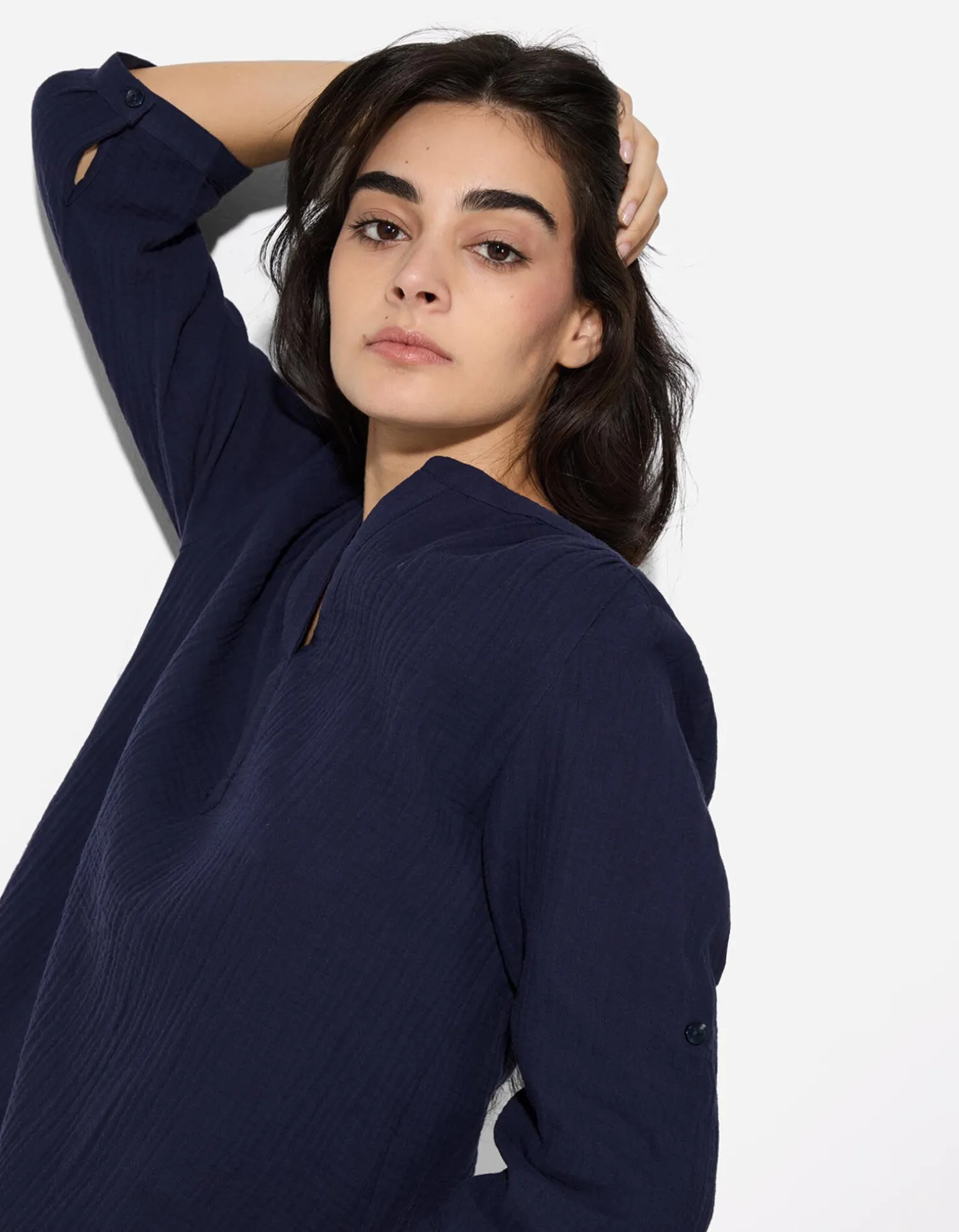 Ever Me Blouse - Effen - donkerblauw Sale
