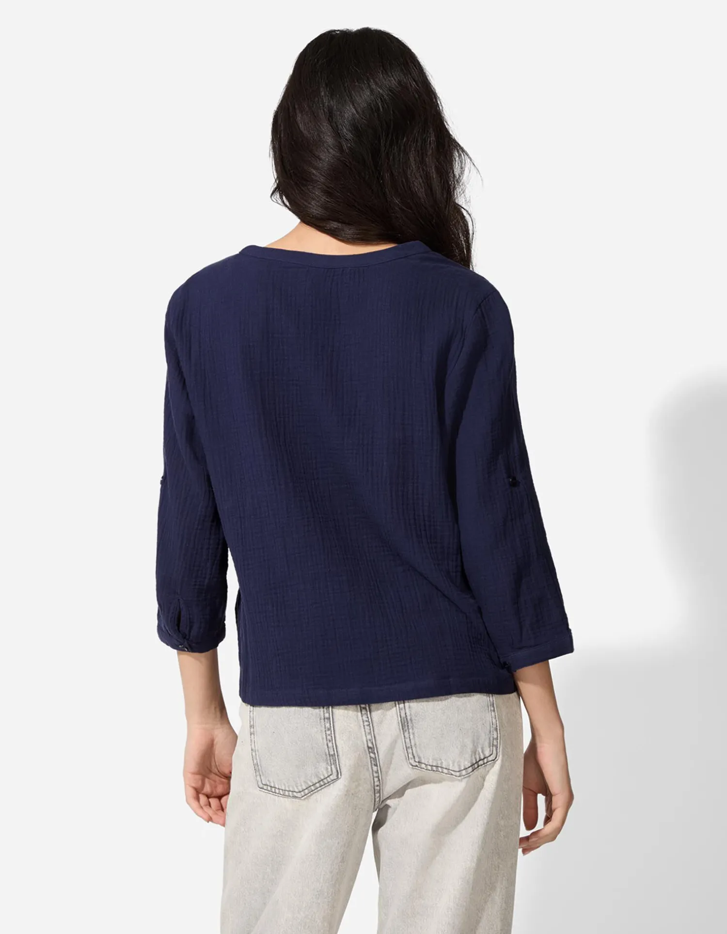 Ever Me Blouse - Effen - donkerblauw Sale