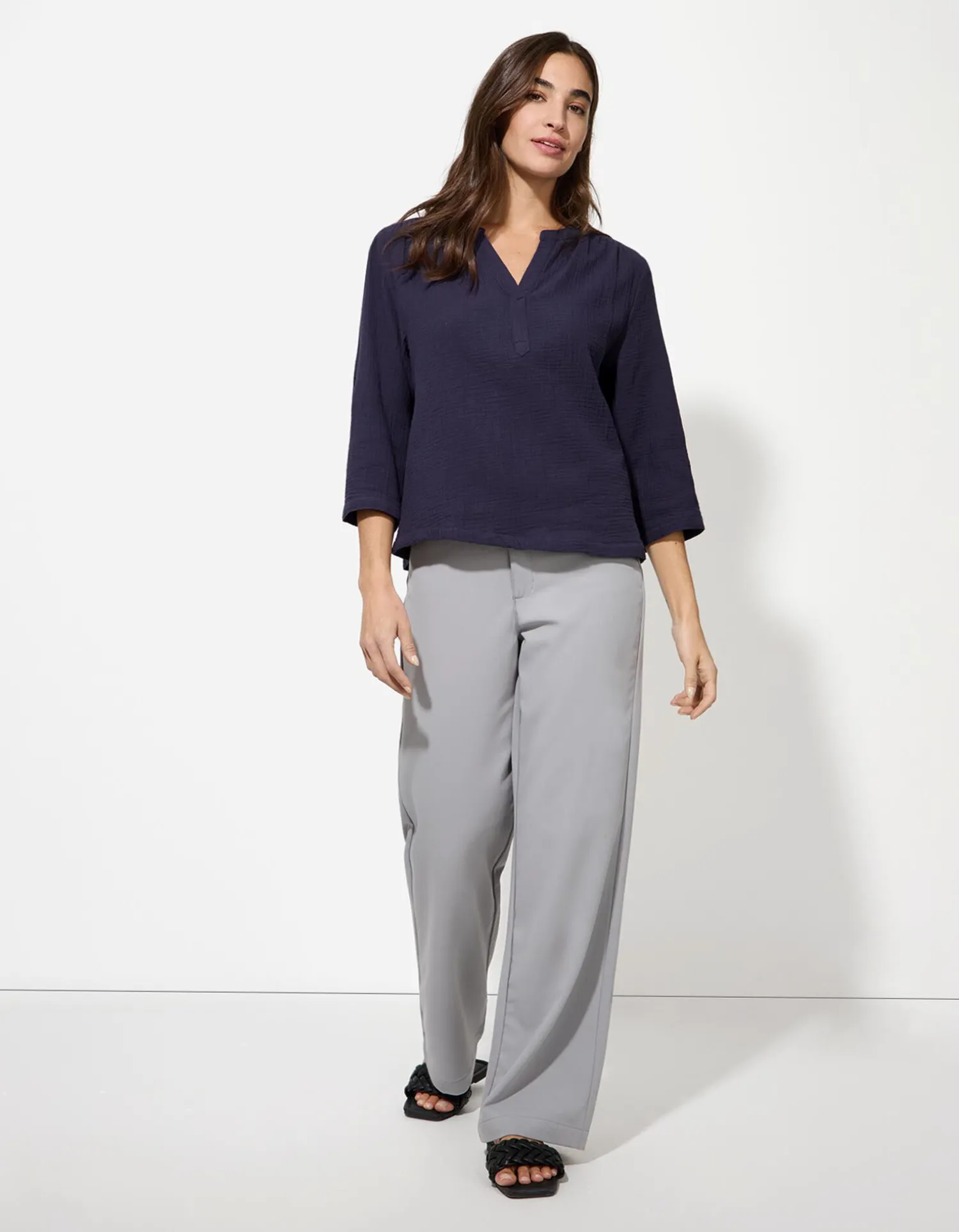 Ever Me Blouse - Effen - donkerblauw Sale