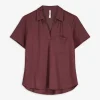 Page One Blouse - Effen - donkerrood Hot
