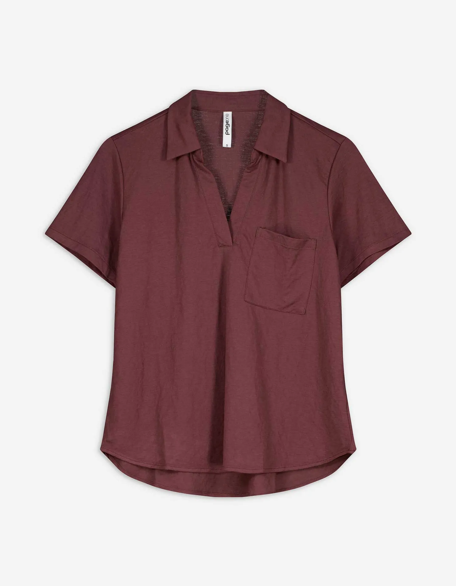 Page One Blouse - Effen - donkerrood Hot