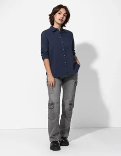 Ever Me Blouse - Katoen - donkerblauw New