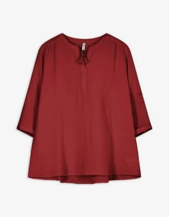 Maxi Blue Blouse - Katoen - donkerrood Sale