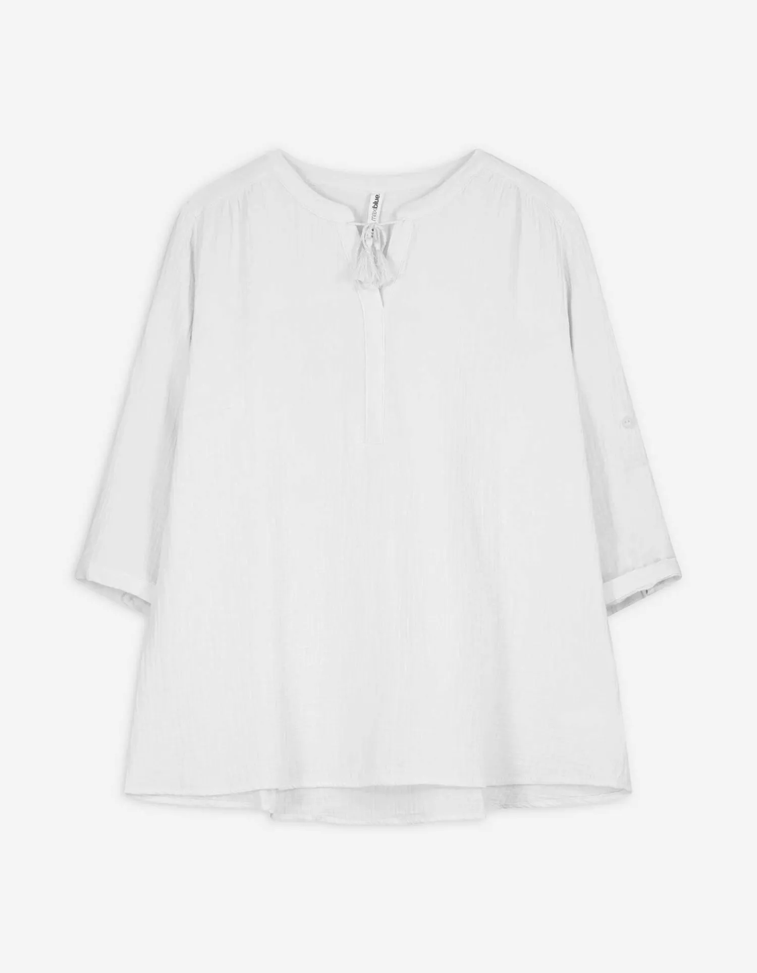 Maxi Blue Blouse - Katoen - wit Sale