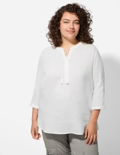 Maxi Blue Blouse - Katoen - wit Sale