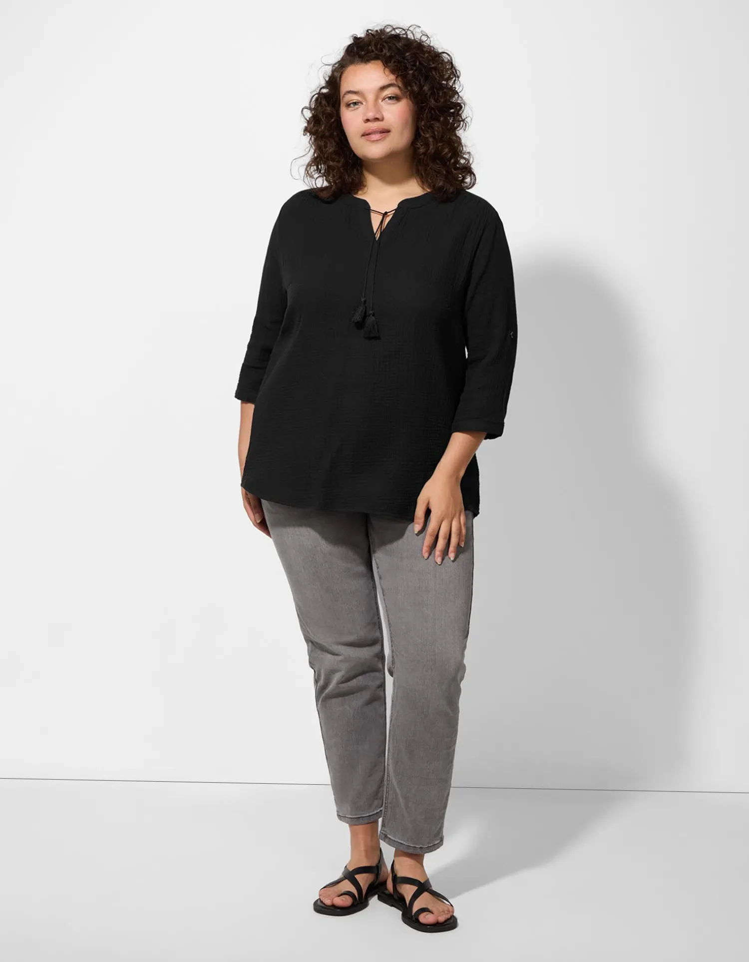 Maxi Blue Blouse - Katoen - zwart New