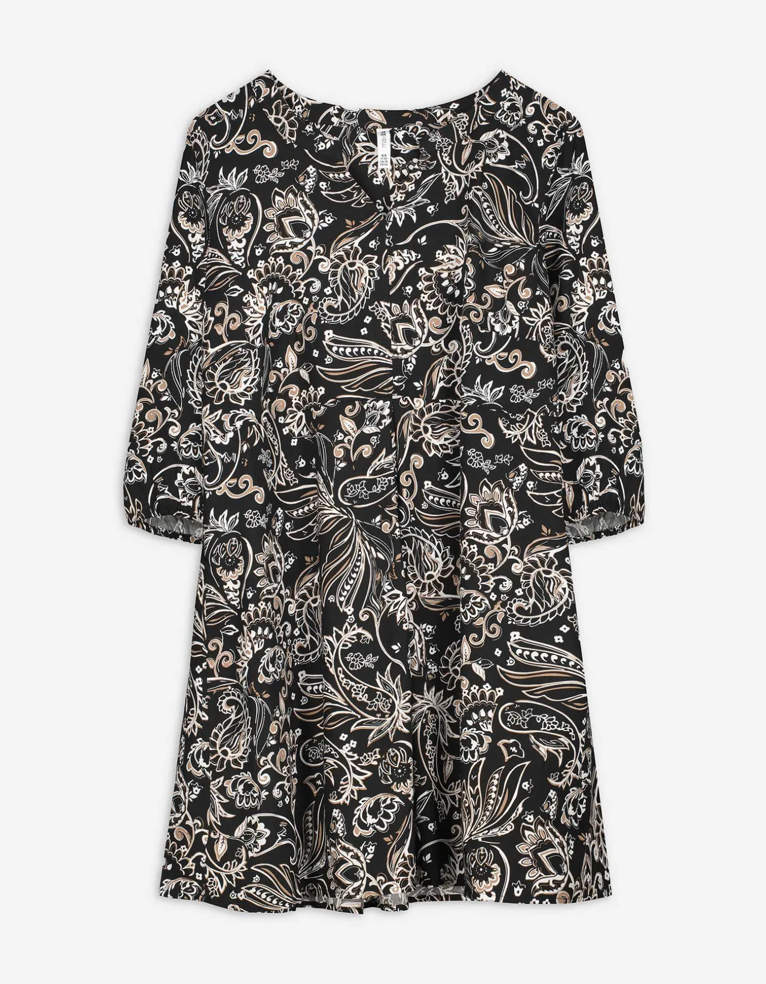 Maxi Blue Blouse - Motief all-over - zwart Hot