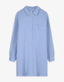 Maxi Blue Blouse - Overhemd kraag - blauw Sale