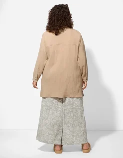 Maxi Blue Blouse - Overhemd kraag - beige New