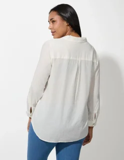 Maxi Blue Blouse - Overhemd kraag - wit Best