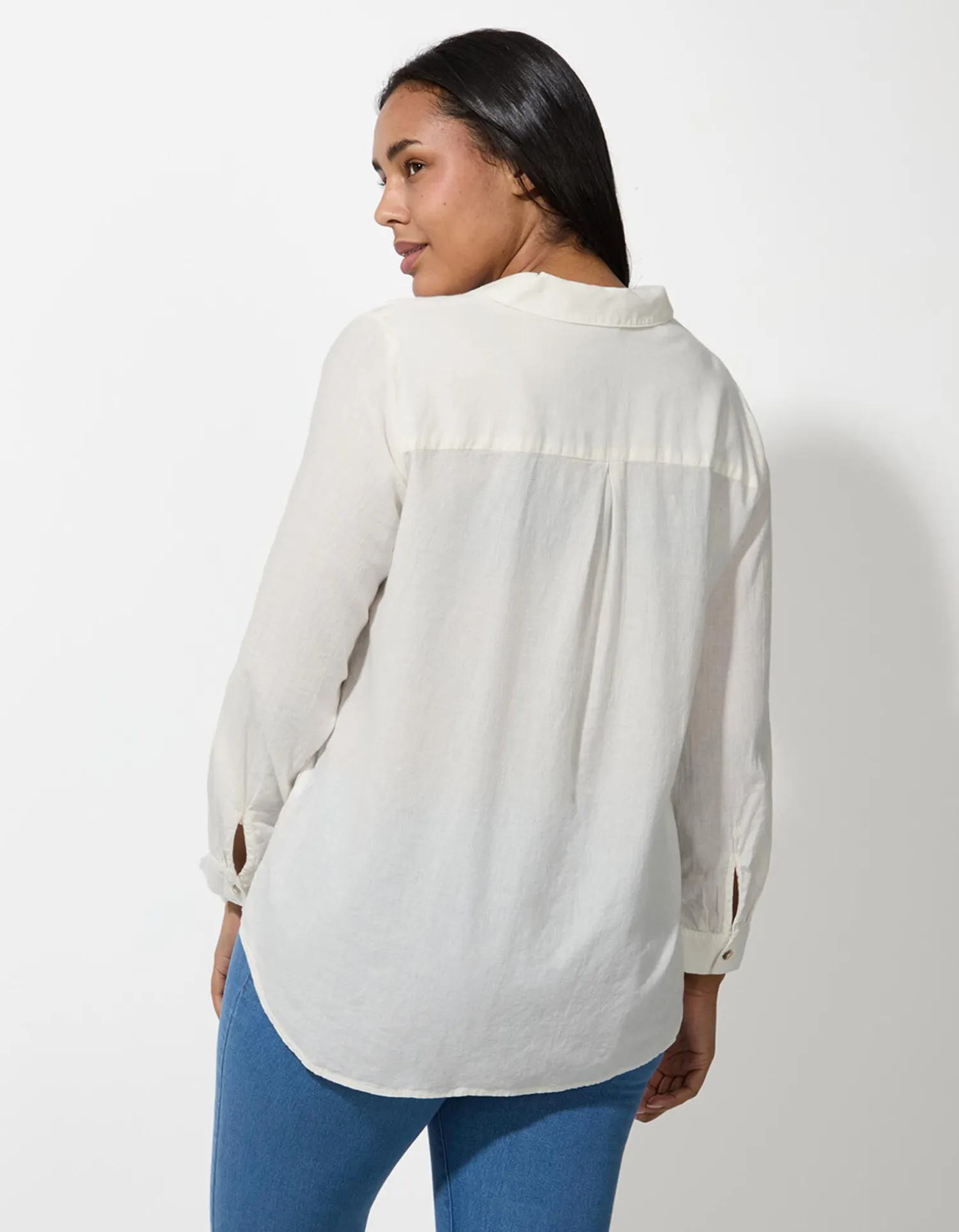 Maxi Blue Blouse - Overhemd kraag - wit Best