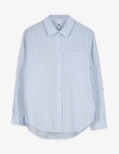 Ever Me Blouse - Strepen - lichtblauw Sale