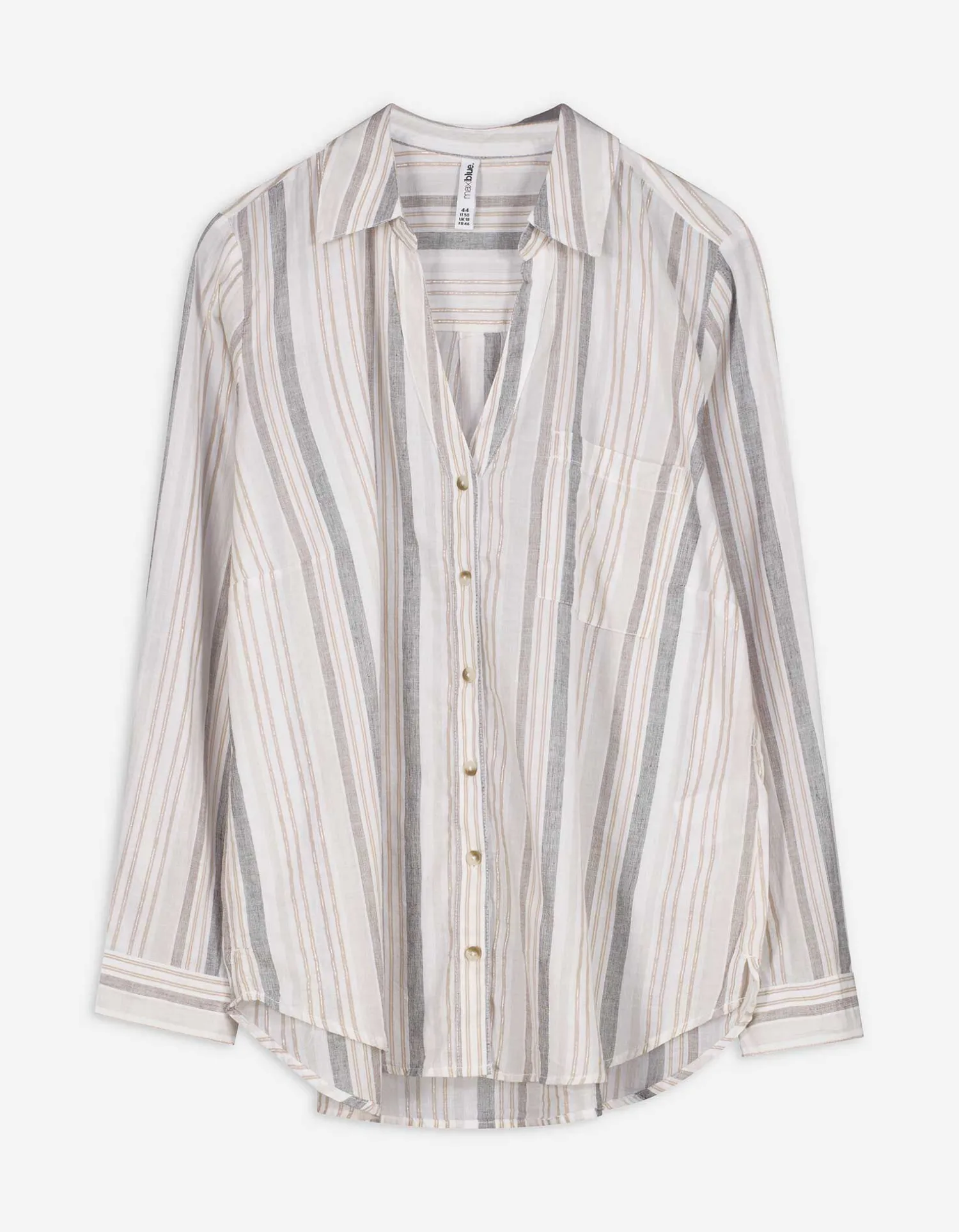 Maxi Blue Blouse - Strepen - wit Online
