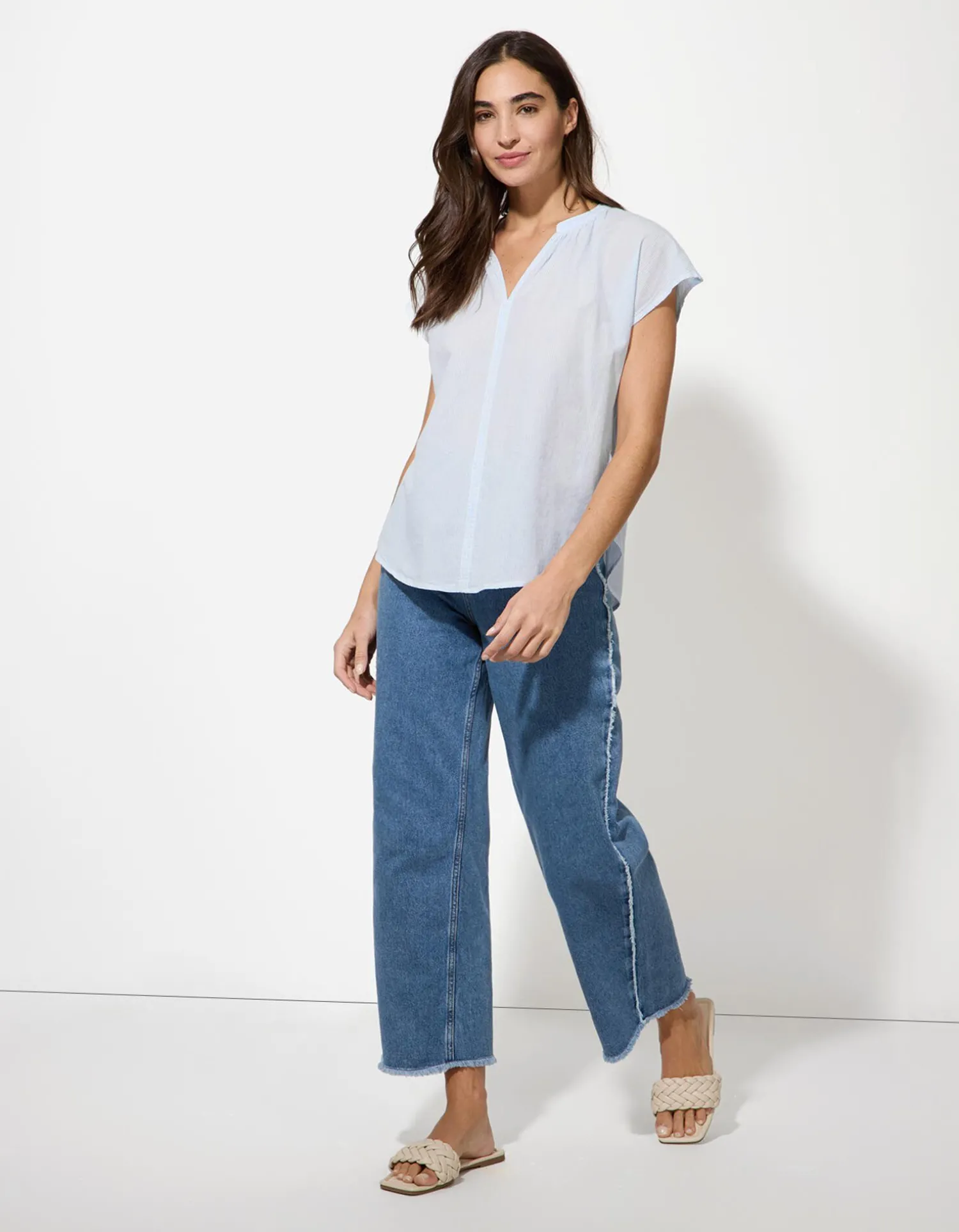 Ever Me Blouse - V-hals - lichtblauw Outlet