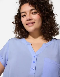 Maxi Blue Blouse - Viscose - lichtblauw Online