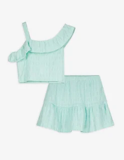 Page One Young Blouse en rok set - Volants - turkoois Discount