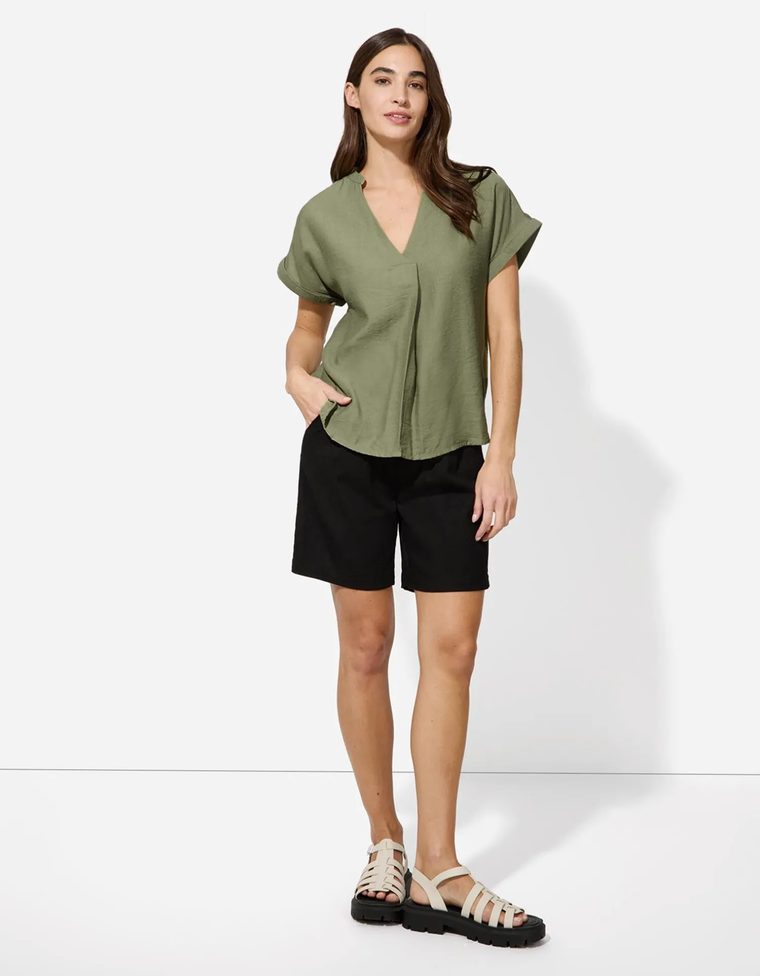 Takko Blouseshirt - Effen - groen Clearance