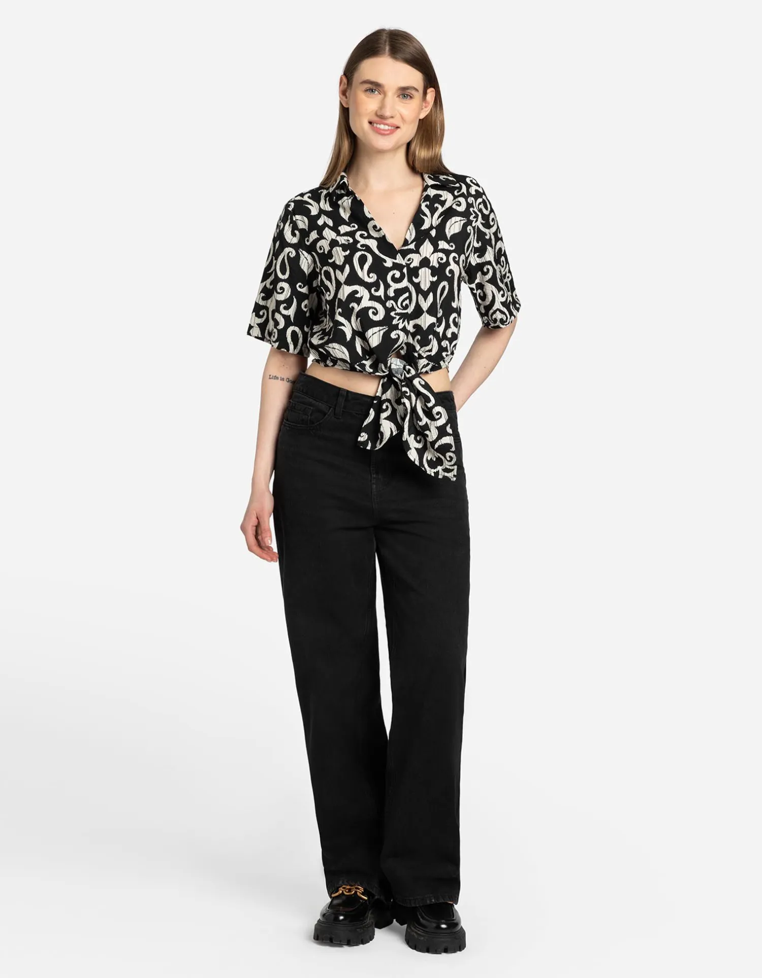 Page One Blouseshirt - LENZING™ ECOVERO™ - zwart Online