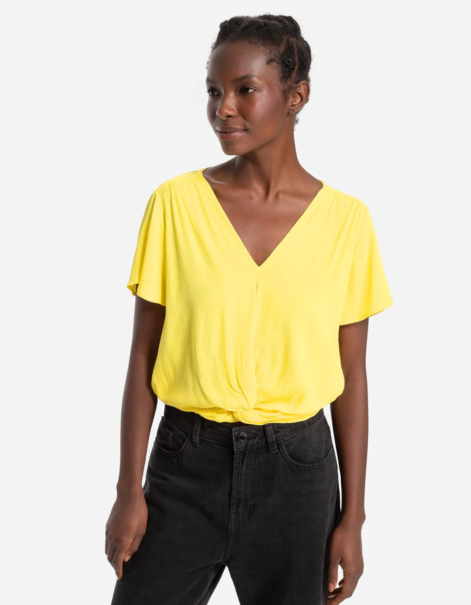 Page One Blouseshirt - Wikkellook - lichtgeel New