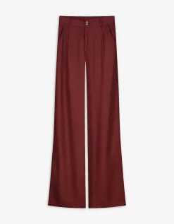 Page One Broek - Linnenmix - donkerbruin Sale