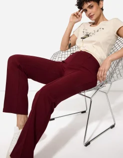 Page One Broek - Plooi - donkerrood Online