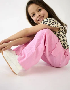 Dopodopo girls Broek - Seersucker - pink Fashion