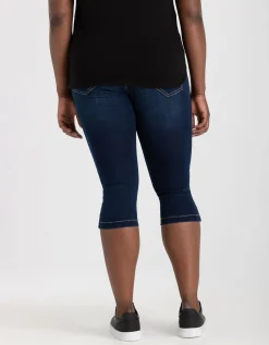 Maxi Blue Capribroek - Elastische band - donkerblauw Sale