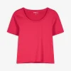 Page One Active Cropped shirt - Geribde structuur - pink Clearance