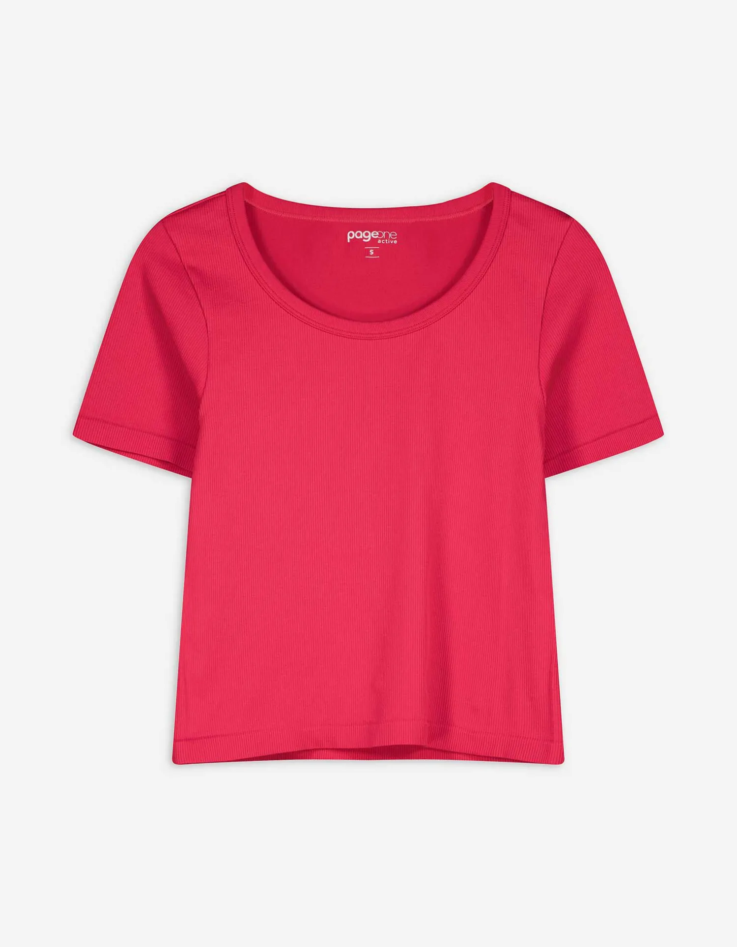 Page One Active Cropped shirt - Geribde structuur - pink Clearance