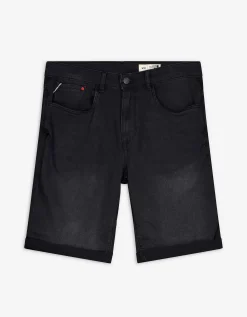 Jean Pascale Denim short - Vaste pijpomslag - zwart Discount