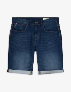 Jean Pascale Denim short - Vaste pijpomslag - donkerblauw Clearance