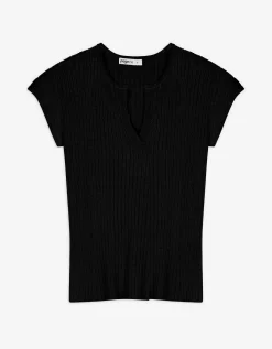 Ever Me Gebreid overhemd - Viscosemix - zwart New