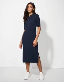 Page One Gebreide jurk - Geribde structuur - donkerblauw Fashion