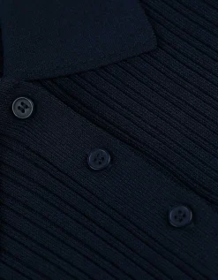 Page One Gebreide jurk - Geribde structuur - donkerblauw Fashion