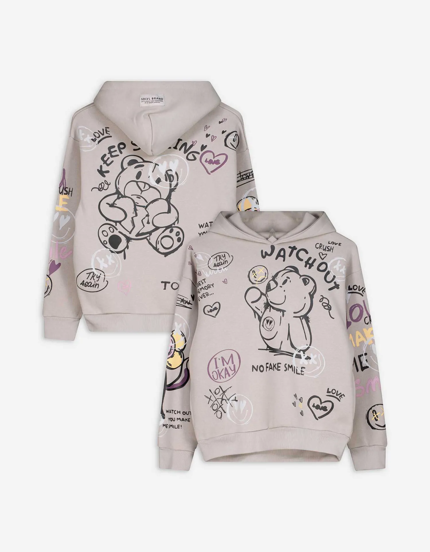 Takko Hoodie - Print all-over - beige Hot