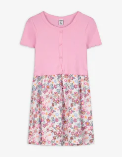 Dopodopo girls Jurk - Geribde structuur - pink Sale