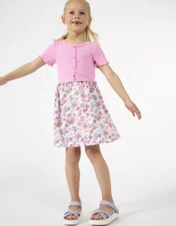 Dopodopo girls Jurk - Geribde structuur - pink Sale