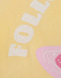 Dopodopo girls Jurk - Print - lichtgeel Clearance