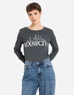 Ever Me Longsleeve - Glitterprint - donkergrijs Hot