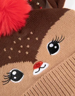 Dopodopo girls Muts met pompon - Viscosemix - beige Hot