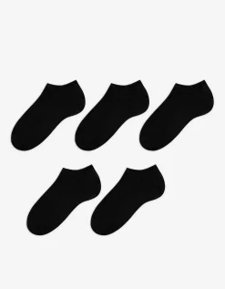men Onzichtbare sneakersokken - Set van 5 zwart Hot