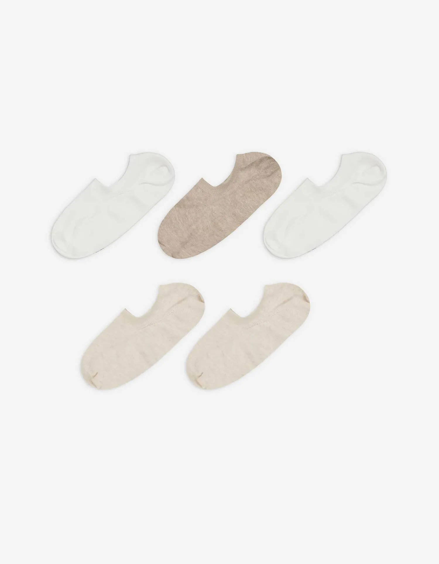 women Onzichtbare sneakersokken - Set van 5 wit New
