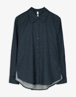Ever Me Overhemd - Stippenmotief - donkerblauw Best