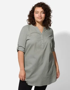 Maxi Blue Overhemdblouse - Effen - donkergroen Discount