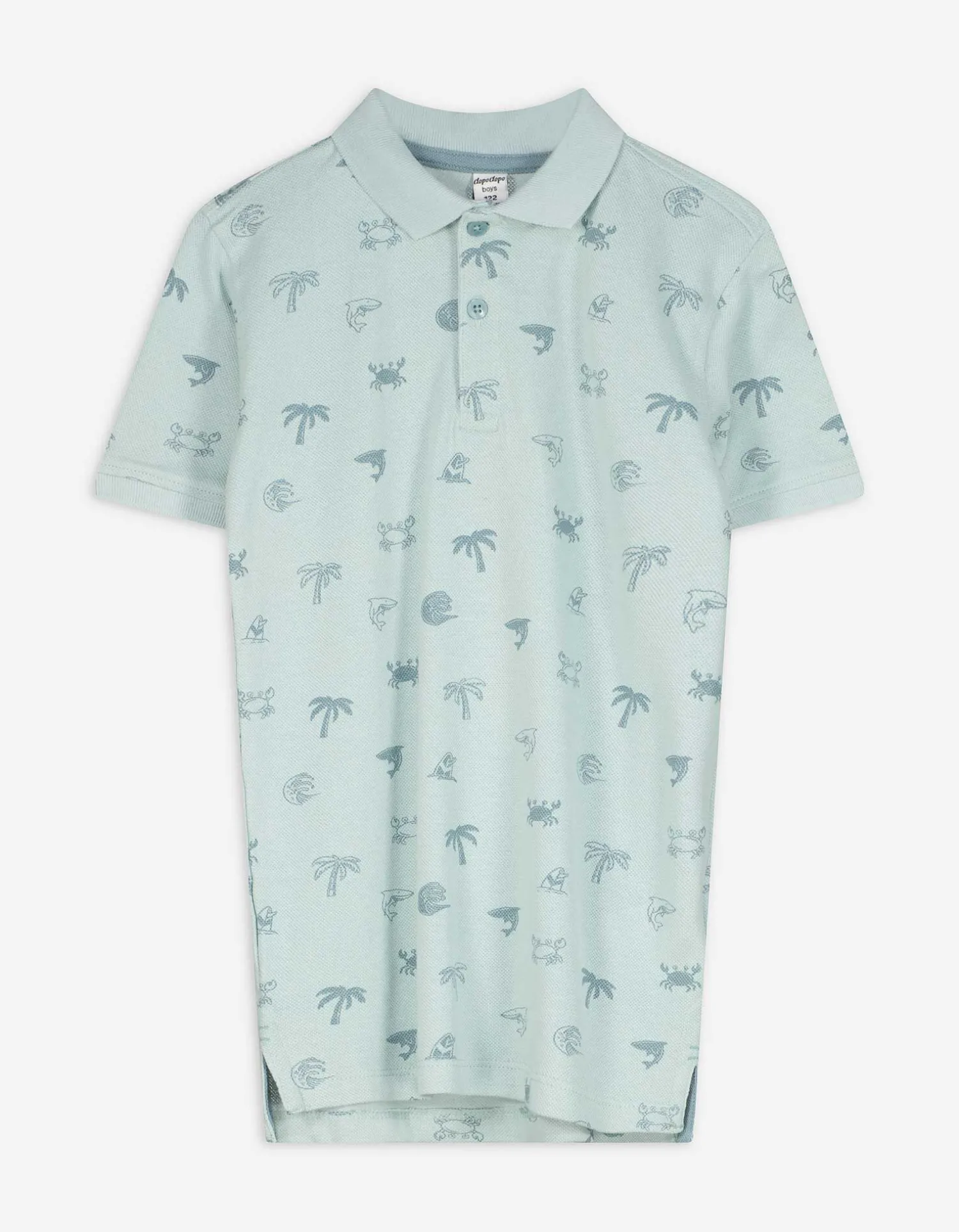 Dopodopo boys Poloshirt - Print all-over - turkoois Outlet