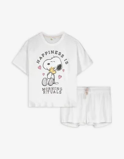 Flame Pyjama set van shirt en broek - Snoopy - wit New