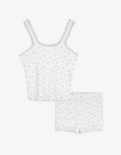 Flame Pyjama set van shirt en broek - Print all-over - wit New